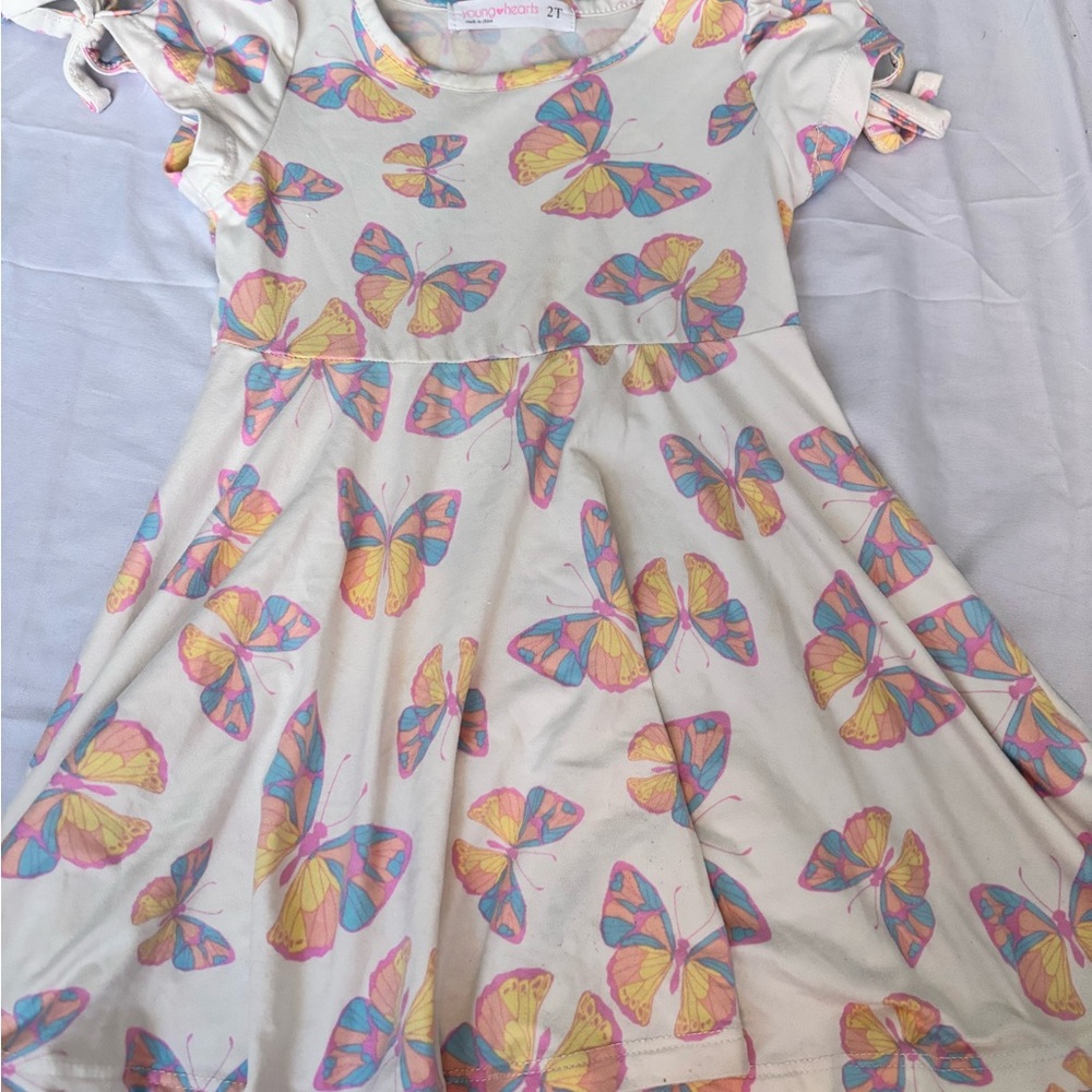 Colorful Butterfly Print Kids Dress